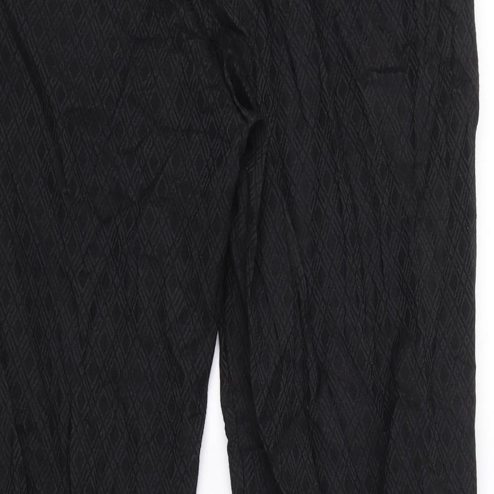 Jobis Womens Black Argyle/Diamond Trousers Size 12 L27 in