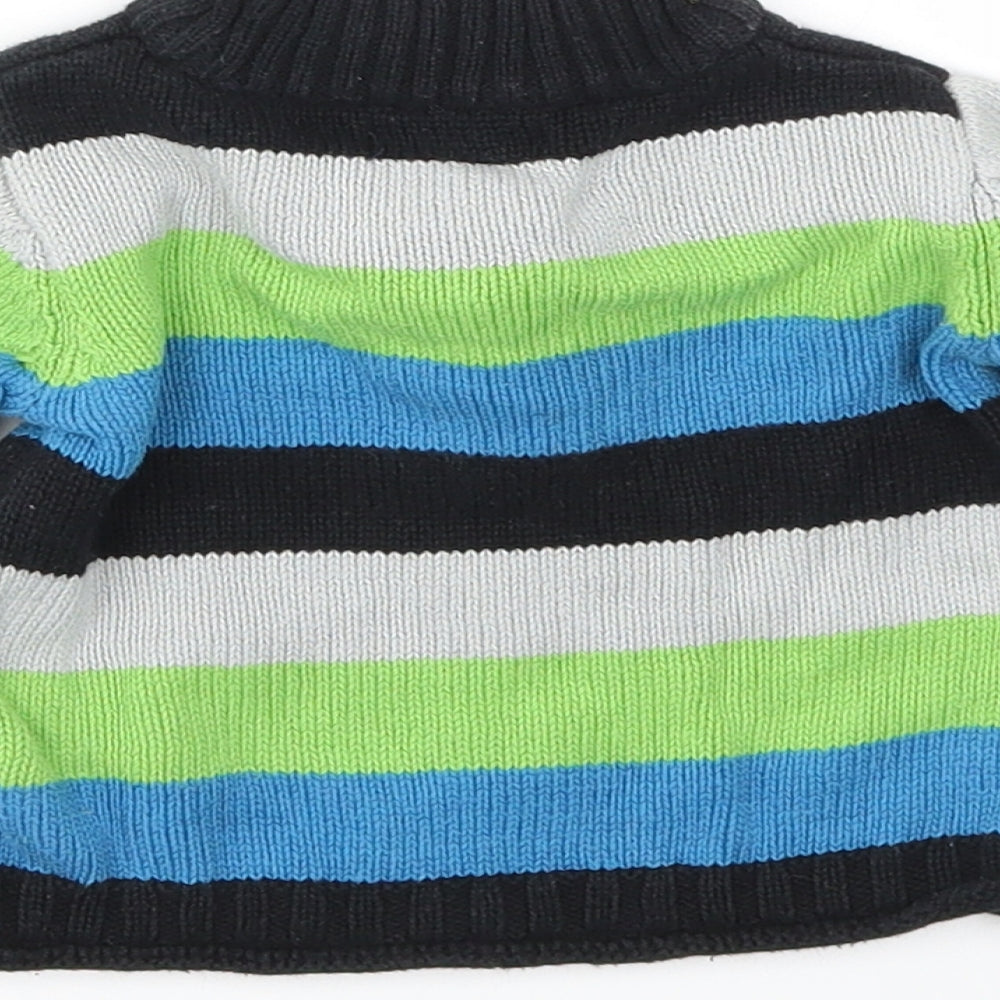 authentic boys Boys Blue Striped Basic Coat Jacket Size 3-6 Months