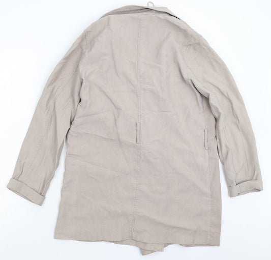 Preworn Womens Grey Pea Coat Coat Size 14
