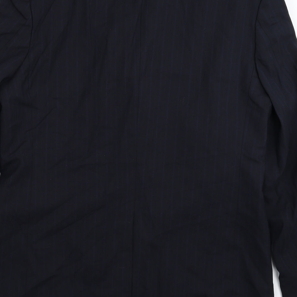 Pinstripe Mens Blue Striped Jacket Suit Jacket Size 40