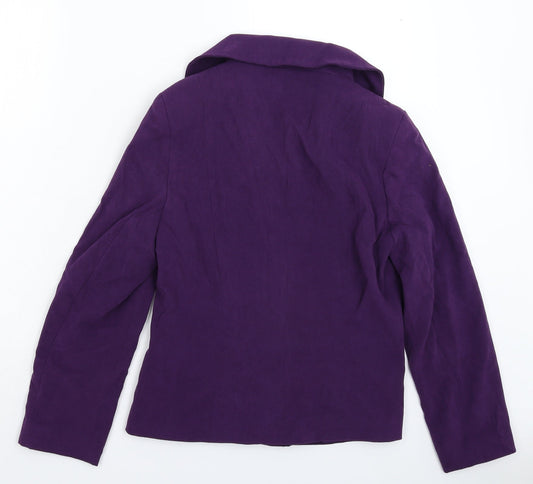 EWM Womens Purple Jacket Blazer Size 10
