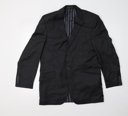 Additional front view of daniel hetcher men’s black jacket blazer, size 38
