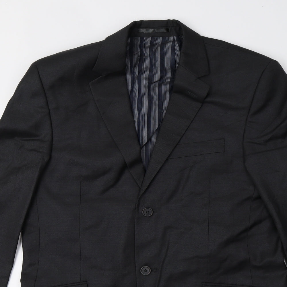 daniel hetcher Mens Black Jacket Blazer Size 38