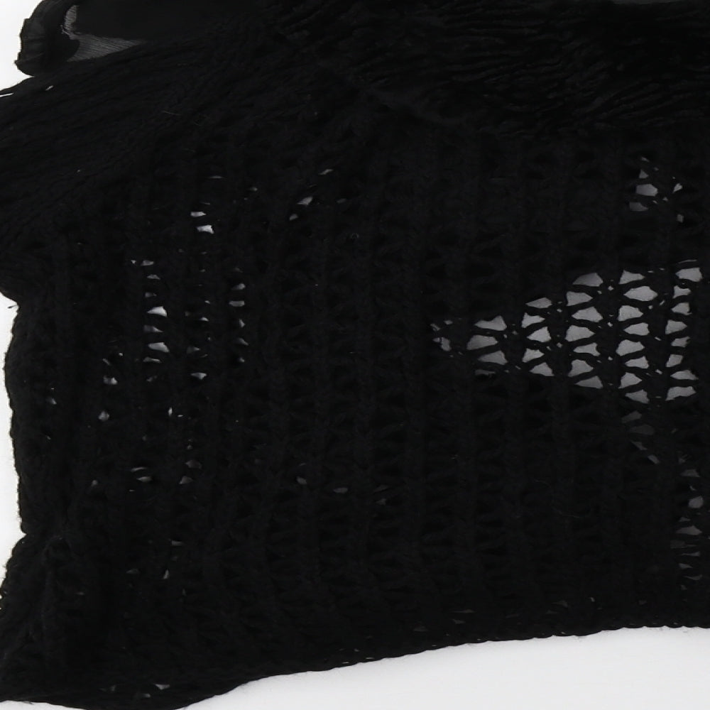 oui moments Womens Black Knit Cardigan Jumper Size 12