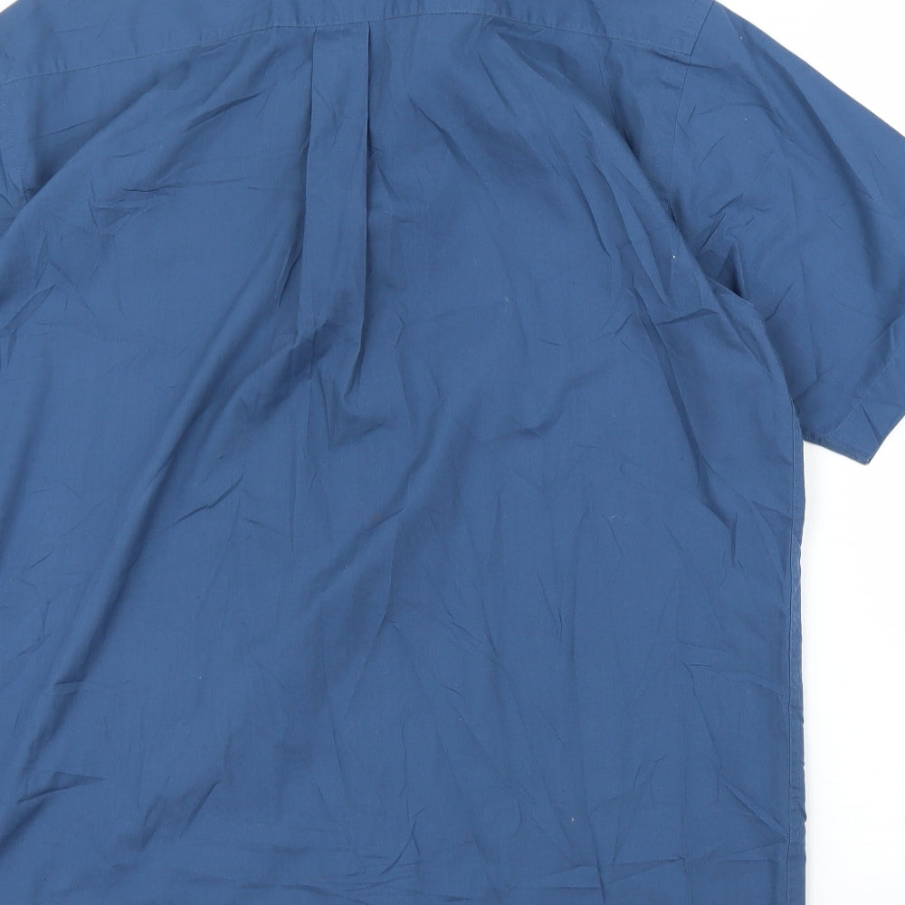 Academy Mens Blue Button-Up Size L