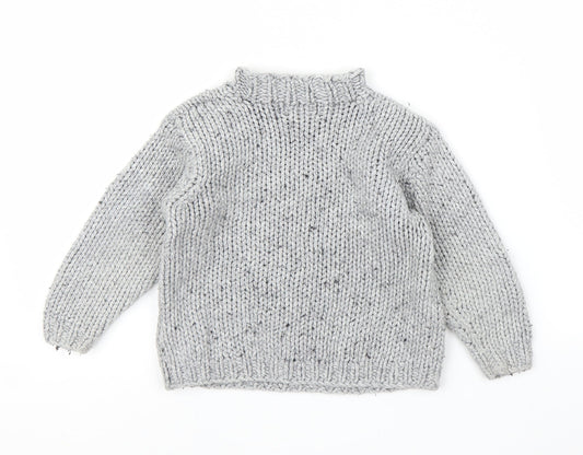 Timberland Girls Grey Fair Isle Pullover Jumper Size 3 Years