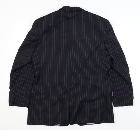 Fellini Mens Blue Striped  Jacket Blazer Size L