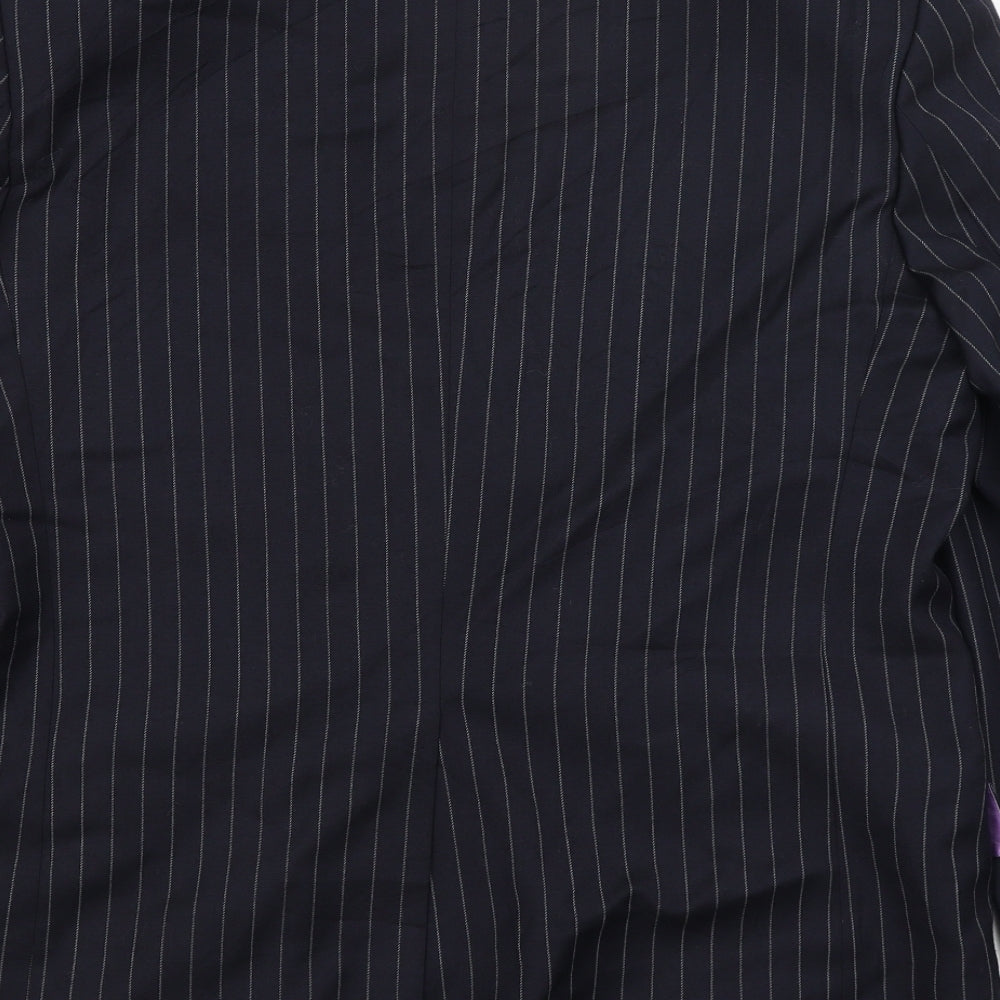 Fellini Mens Blue Striped  Jacket Blazer Size L