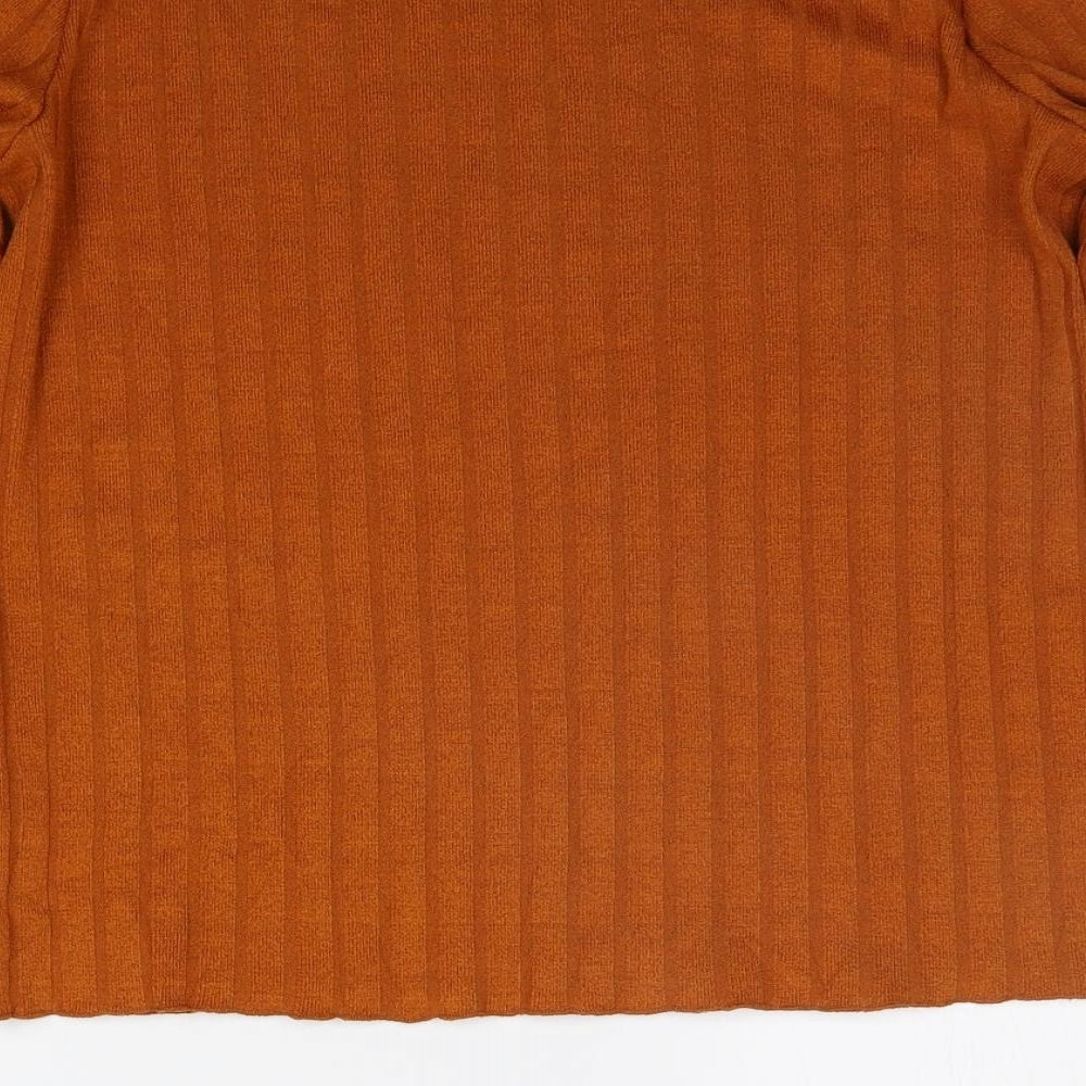 Brand and care label for Papaya women’s orange basic t-shirt, size UK 12