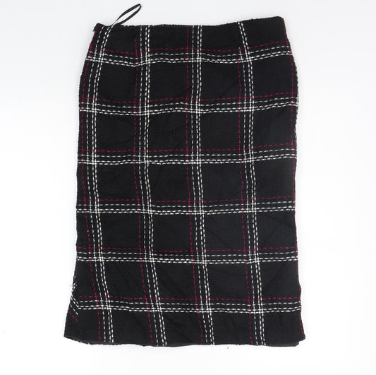 FLORNCE + FRED Womens Black Check A-Line Skirt Size 10