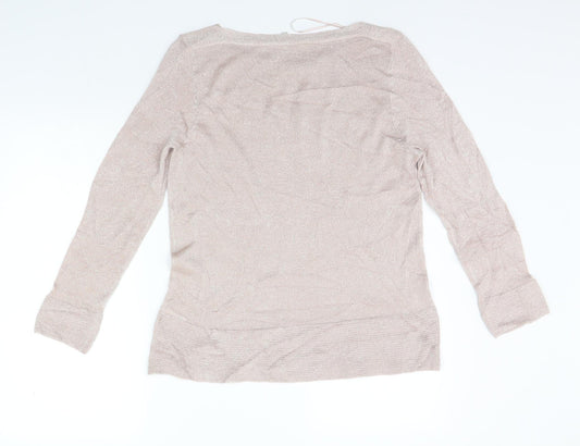 Pebble Bay Womens Beige Basic T-Shirt Size M