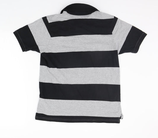 Celtic Football Club Womens Black Striped Basic Polo Size S