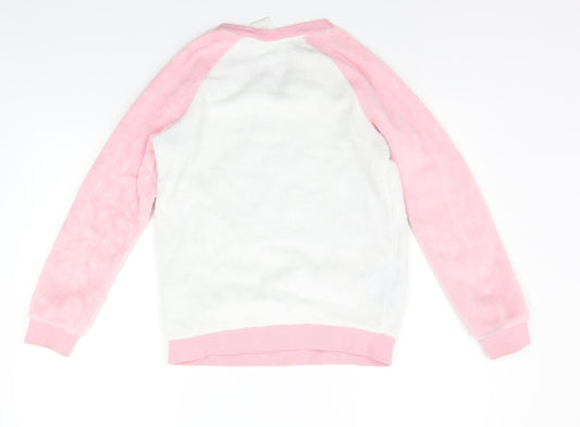 Disney Girls Pink Solid Top Pyjama Top Size 11-12 Years - print on front