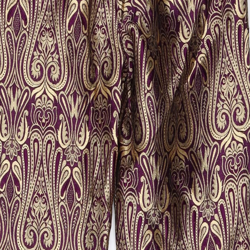 Preworn Womens Purple Geometric Trousers Size 40 L27.5 in