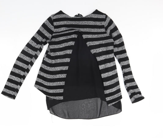 New Look Womens Black Striped Basic Blouse Size S
