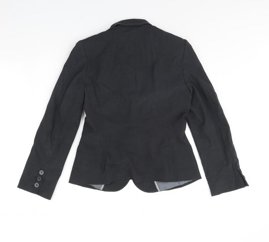 m&s Womens Grey Jacket Blazer Size 12 - Shoulder Pads