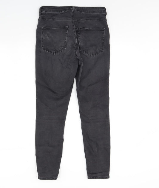Preworn Womens Black Denim Skinny Jeans Size 14 L29 in