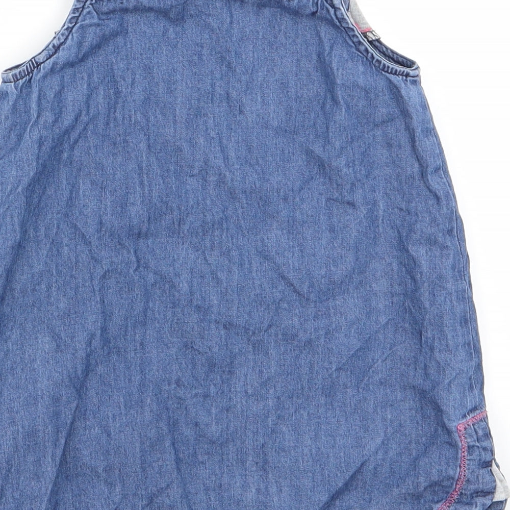 Brand and care label for Nutmeg Baby Blue Animal Print Pinafore/Dungaree Dress, size 9-12, Months - Nutmeg, Panda Face Logo