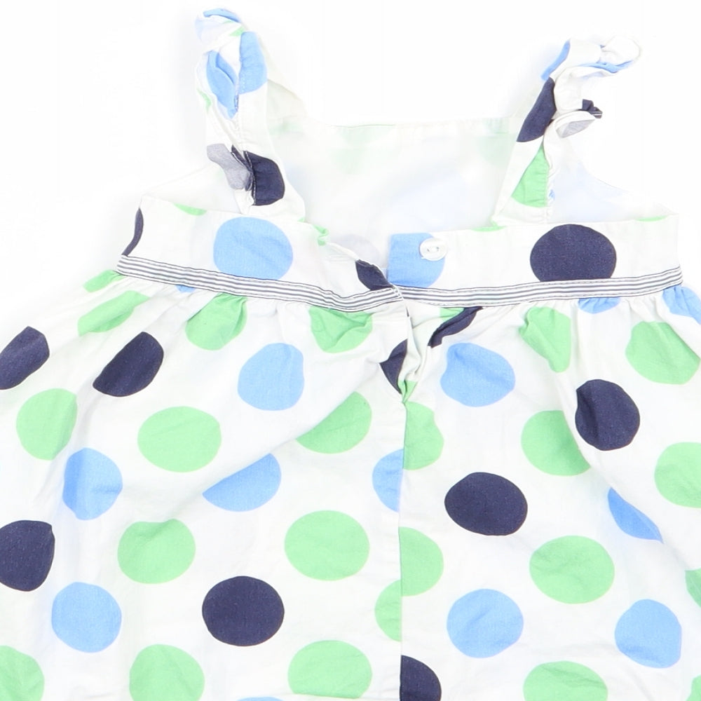 Brand and care label for Cherokee girls’ multicoloured polka dot pinafore/dungaree dress, months - cherokee pinafore dress