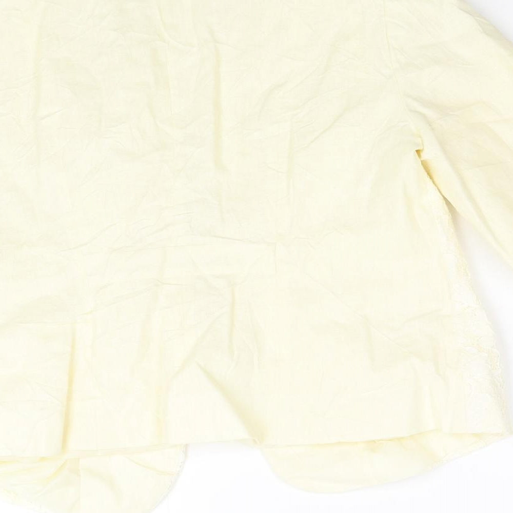 Bonmarché Womens Yellow Floral Jacket Blazer Size 14