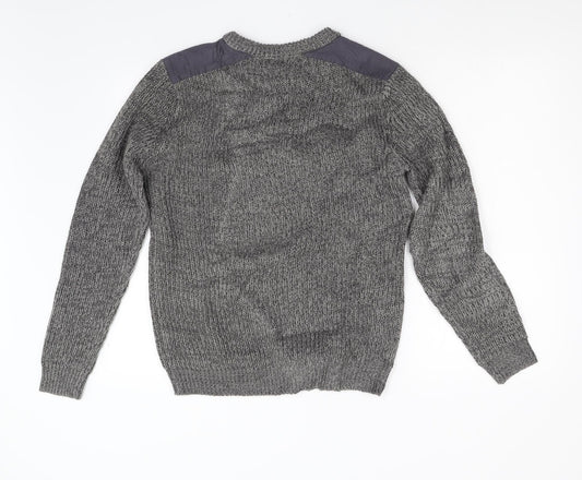 George Mens Grey Knit Pullover Jumper Size S
