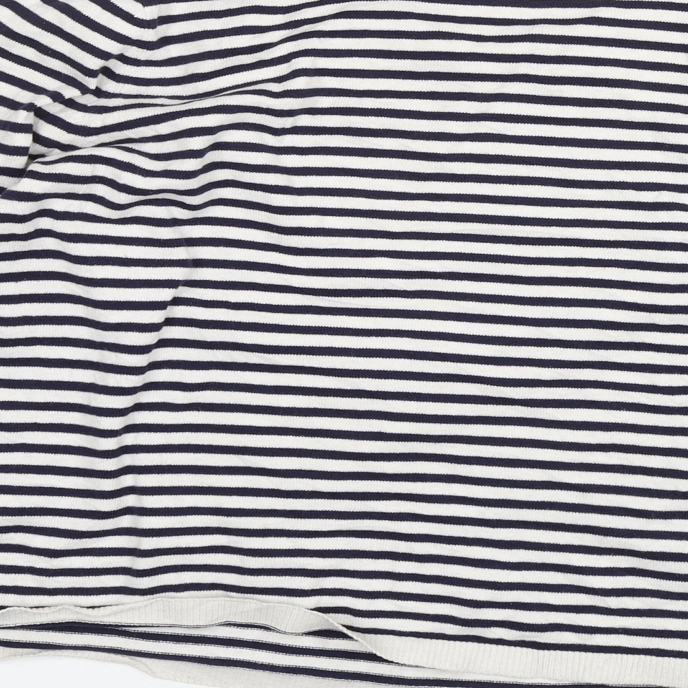 H&M Womens Blue Striped Pullover Jumper Size M