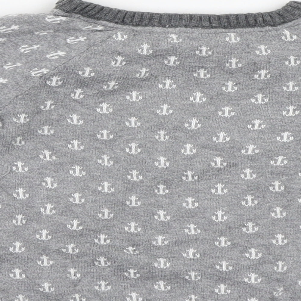 Brand and care label for H&M Baby Grey Geometric jumper, size 12-18, Months - Anchor Print