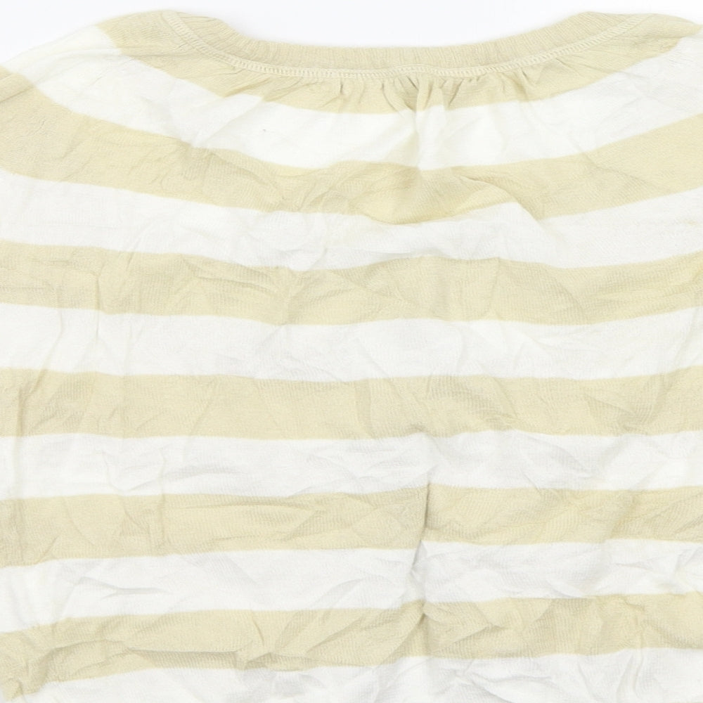 Preworn Womens Beige Striped Cardigan Jumper Size S