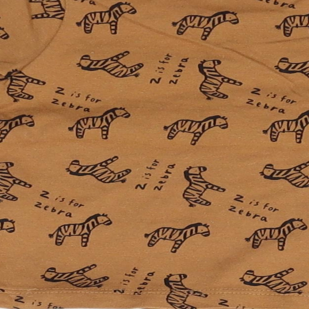 F&F Baby Brown Animal Print Basic T-Shirt Size 0-3 Months