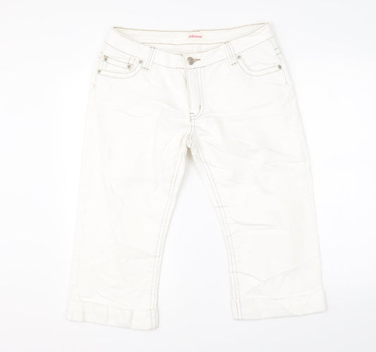 Miami Womens White Denim Chino Shorts Size 32