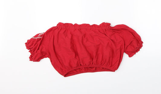 Topshop Womens Red Basic Blouse Size 8 - cropped