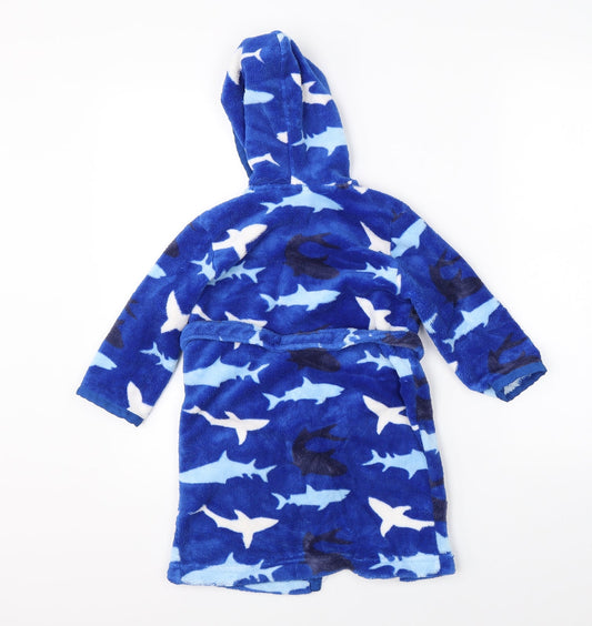 John Lewis Boys Blue Robe Size 3 Years - sharks