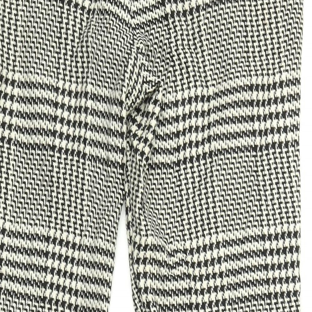 H&M Womens Multicoloured Check Trousers Size 10 L25 in
