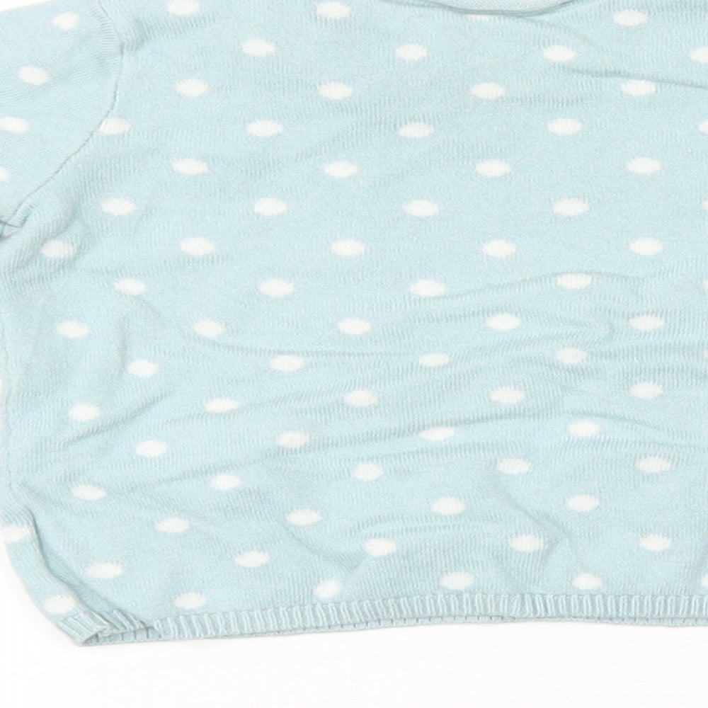 Brand and care label for H&M Baby Blue Spotted jumper, size 6-9, Months
