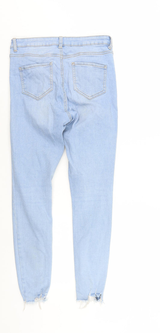Denim & Co. Womens Blue Denim Tapered Jeans Size 10 L27 in