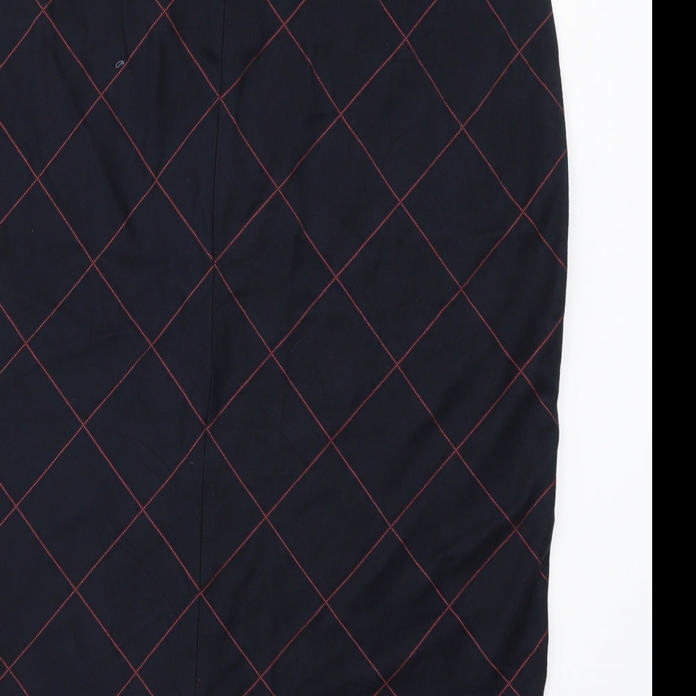 Gerry Weber Womens Blue Check Straight & Pencil Skirt Size 18