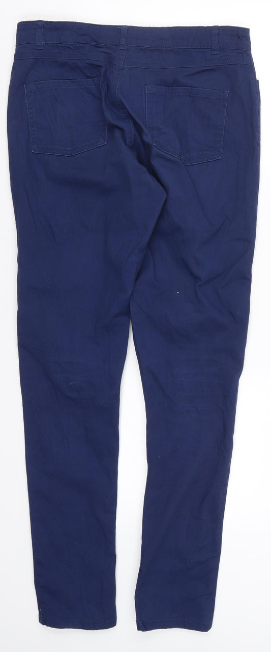 In Extenso Womens Blue Chino Trousers Size 8 L29 in