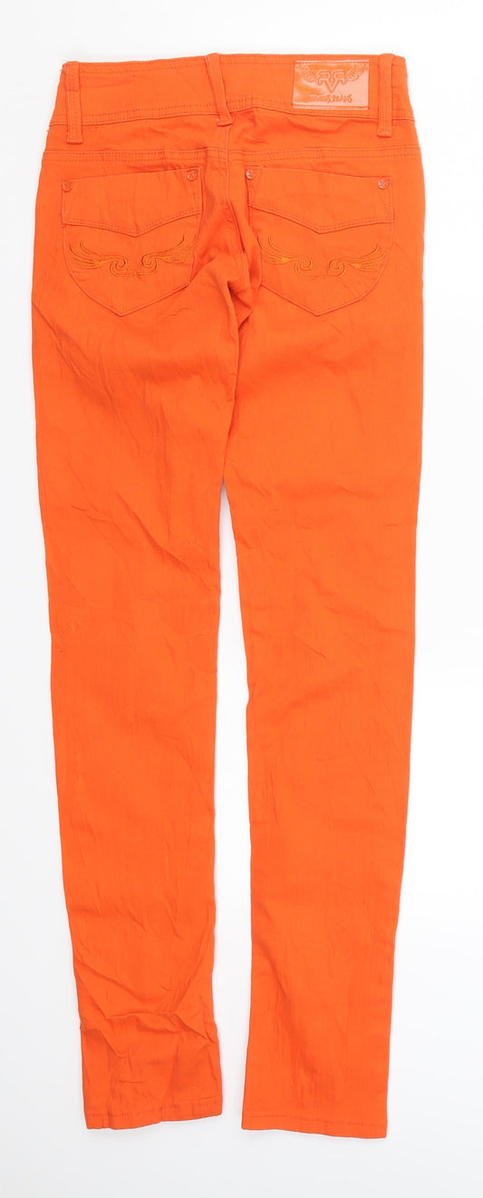 Revers Womens Orange Denim Skinny Jeans Size 6 L31 in