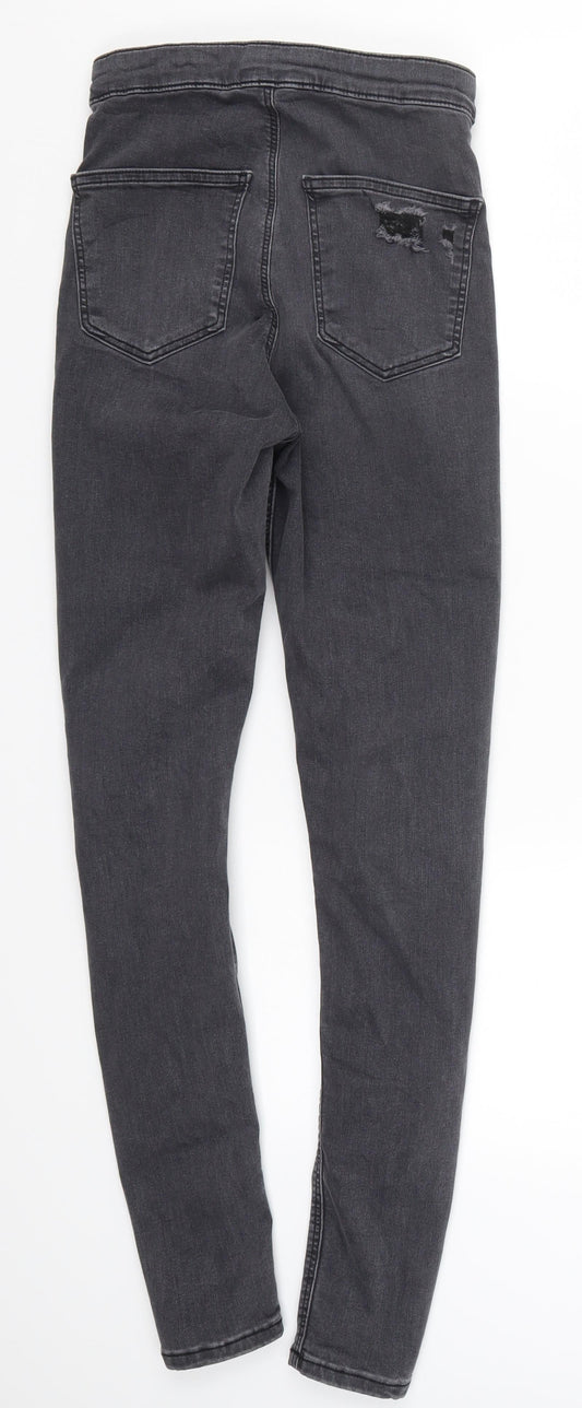 Topshop Womens Grey Denim Skinny Jeans Size 28 in L28 in