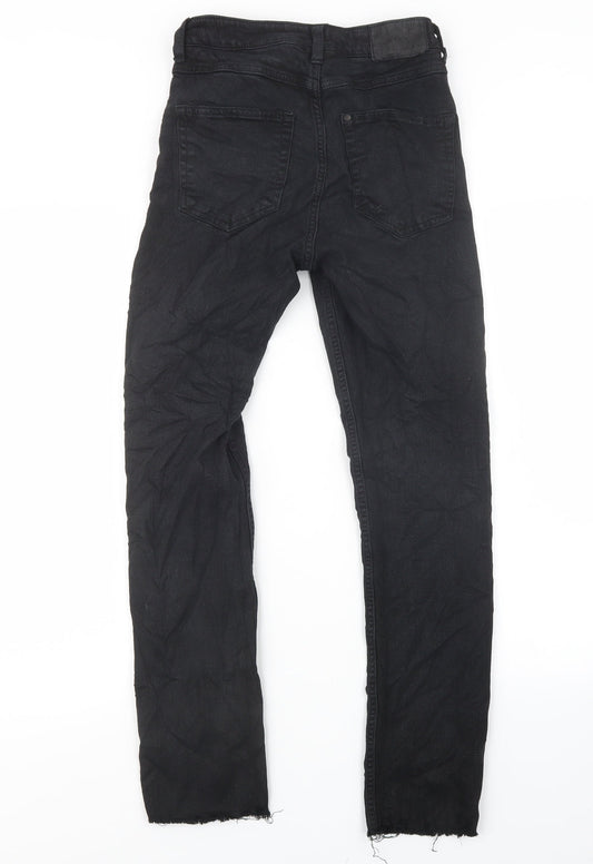 H&M Womens Black Denim Straight Jeans Size 25 in L28 in