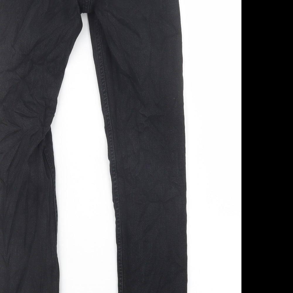 H&M Womens Black Denim Straight Jeans Size 25 in L28 in