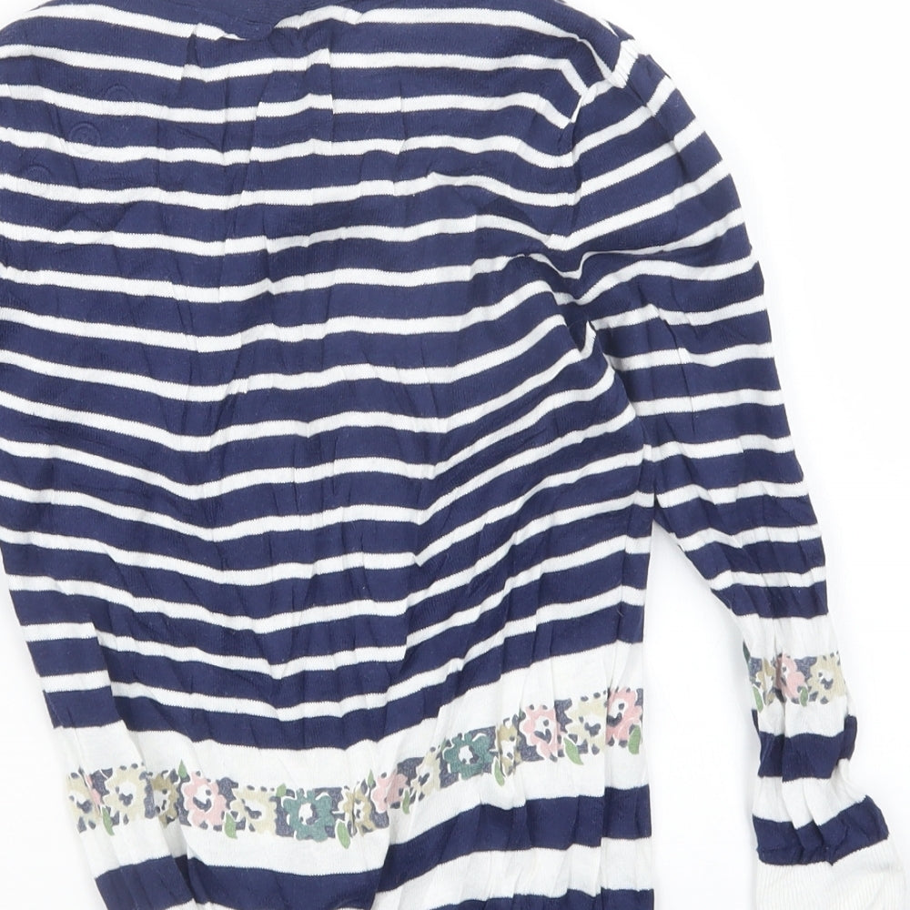 New Look Womens Blue Striped Knit Pullover Jumper Size 10