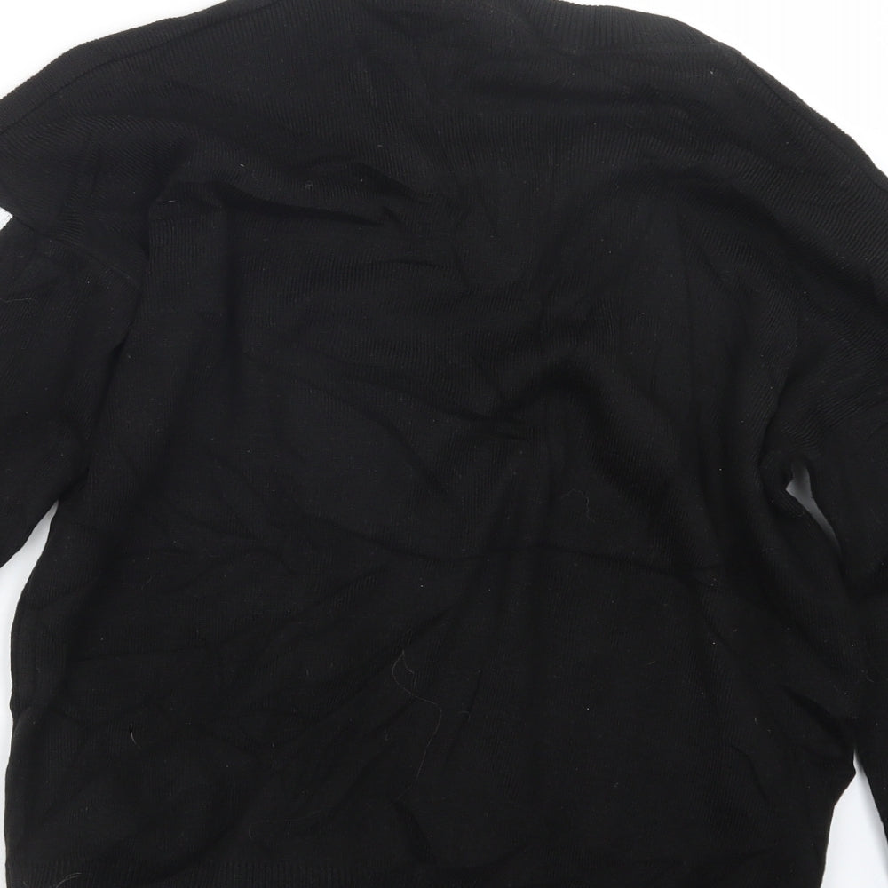 PRETTYLITTLETHING Womens Black Knit Pullover Jumper Size M