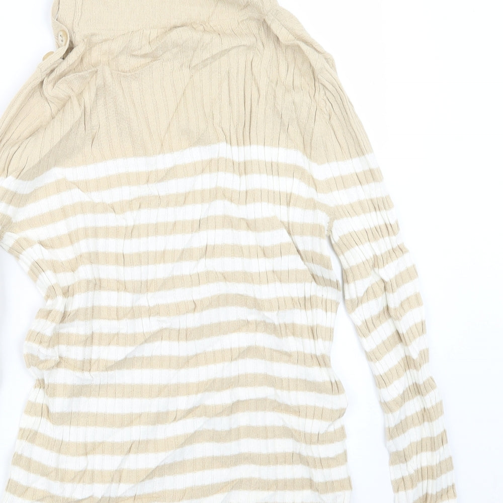 BHS Womens Beige Striped Knit Pullover Jumper Size 10