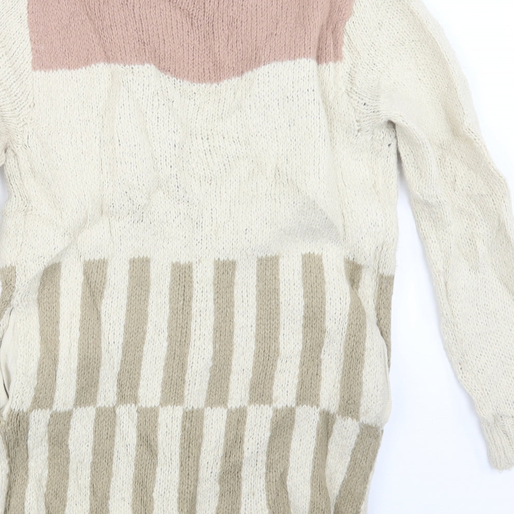 Silence + Noise Womens Beige Knit Cardigan Jumper Size S