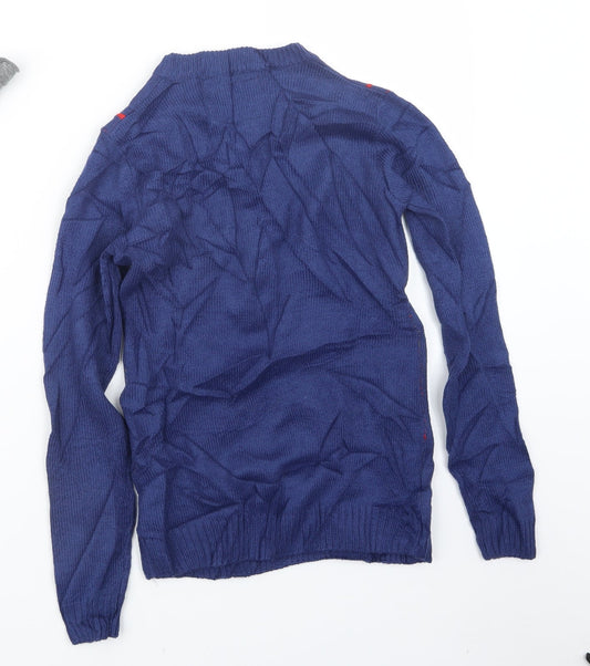 The Christmas Workshop Mens Blue Knit Pullover Jumper Size S - Christmas