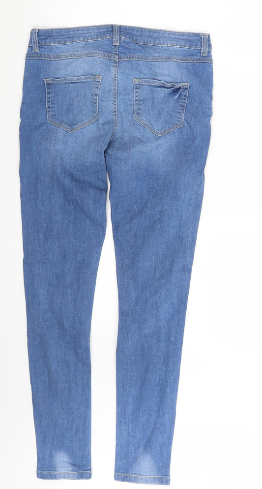 Denim & Co. Womens Blue Denim Skinny Jeans Size 10 L29 in