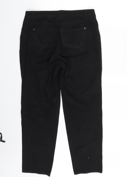 Bonita Womens Black Denim Straight Jeans Size 32 in L28 in