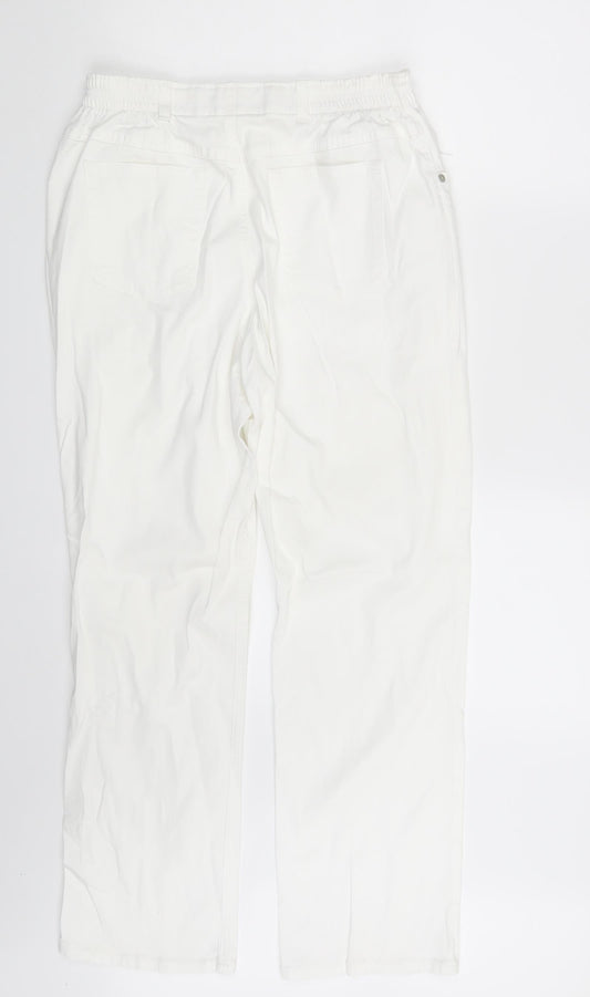 Original Jeanswear Womens White Denim Straight Jeans One Size L28 in