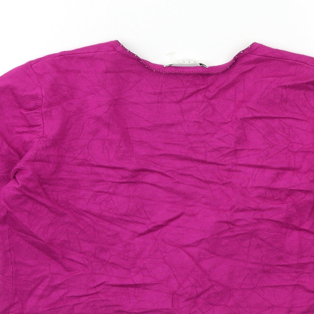 Precis Womens Pink Knit Cardigan Jumper Size M